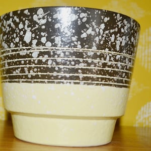 Vintage planter 50s flowerpot ceramic beige/yellow WGK Mid Century Retro Shabby Chic country style