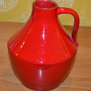 Vintage Ceramic Vase Red/Orange 70s Retro Mid Century WGK Seventies Shabby Chic Country Style
