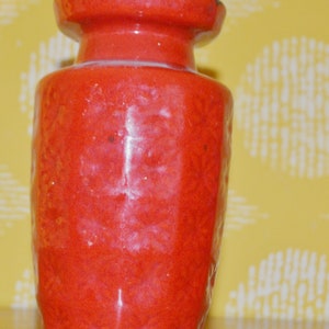 Vintage Ceramic Vase Red Seventies 70s Retro Mid Century Seventies WGK Shabby Chic Country Style WGK WGP