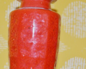 Vintage Ceramic Vase Red Seventies 70s Retro Mid Century Seventies WGK Shabby Chic Country Style WGK WGP