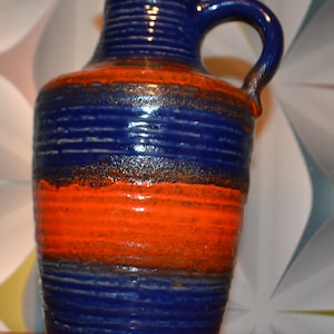 Vintage ceramic vase by Carstens Tönnieshof Fat Lava design 70s blue
