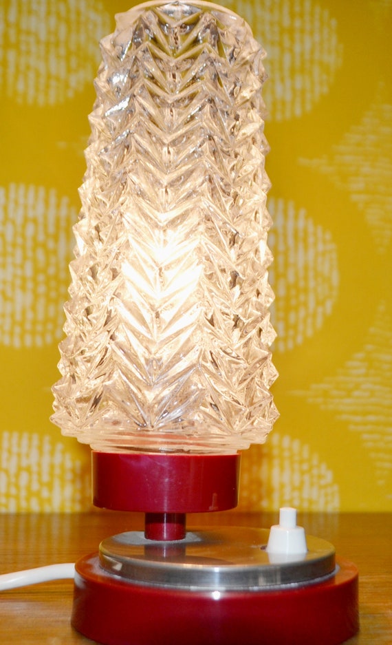 Vintage Tisch  Lampe 70er Jahre   Kunstoffuss  Retro  Seventies  Mid Century  Lamp