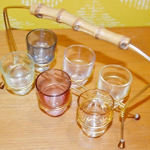 Vintage schnapps glass set 50s Rockabilly Retro Mid Century Fifties Shabby Chic country style