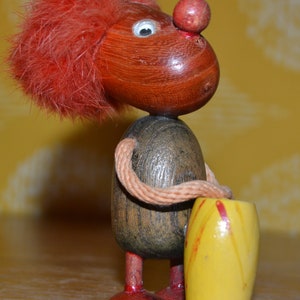 Vintage Figure Wood 60s Drummer Retro Vintage Mid Century Shabby Chic Country Style