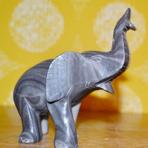 Vintage Elephant made of Marble Grey 60s Vintage Design Classic Mid Century Retro Decoration Figure
