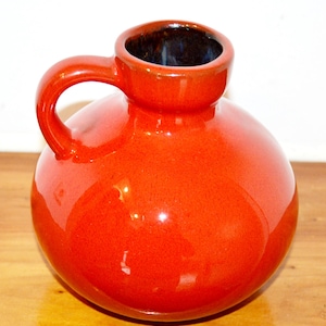 Very nice ceramic vintage vase red/orange 70s retro mid century seventies space retro seventies