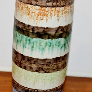 Very nice ceramic vintage vase colorful striped 70s retro mid century seventies space retro seventies