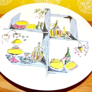 Vintage Ceramic Cake Plate White 50s Mid Century Space Age Retro WGK WGP