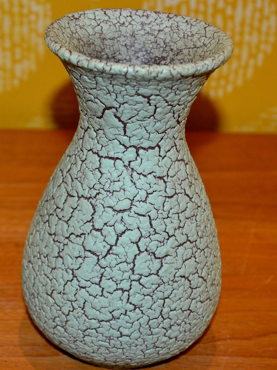 専門ショップ Vintage Vase Craquelee Ceramic Cortina 581/10 Model Jasba by 花瓶・フラワースタンド