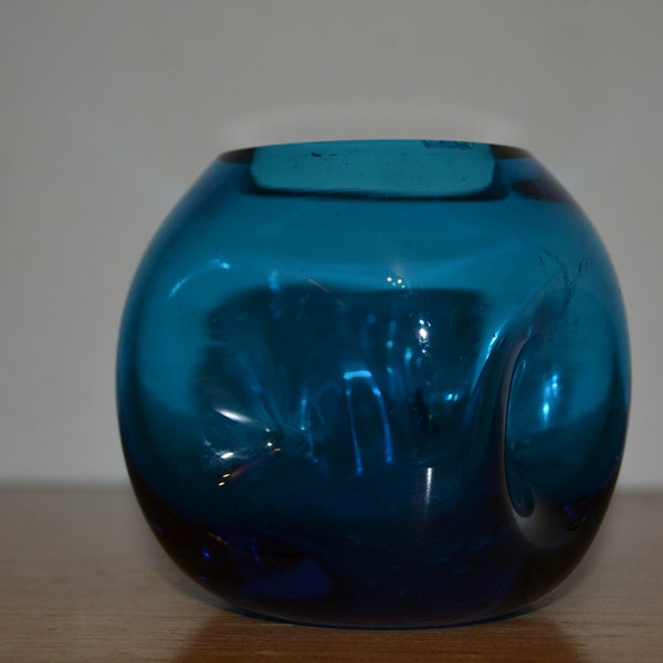 Heavy vintage glass vase/Teelicht 70s