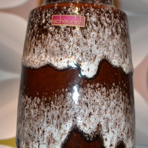 Vintage ceramic vase by Scheurich 70s brown