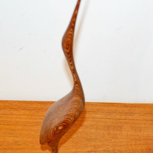 Vintage teakwood figure crane Danish design wood 60s figure decoration retro mid century made in Denmark furniture