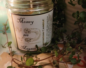 Money Magnet Wealth and Prosperity drawing Crystal Intention Candle