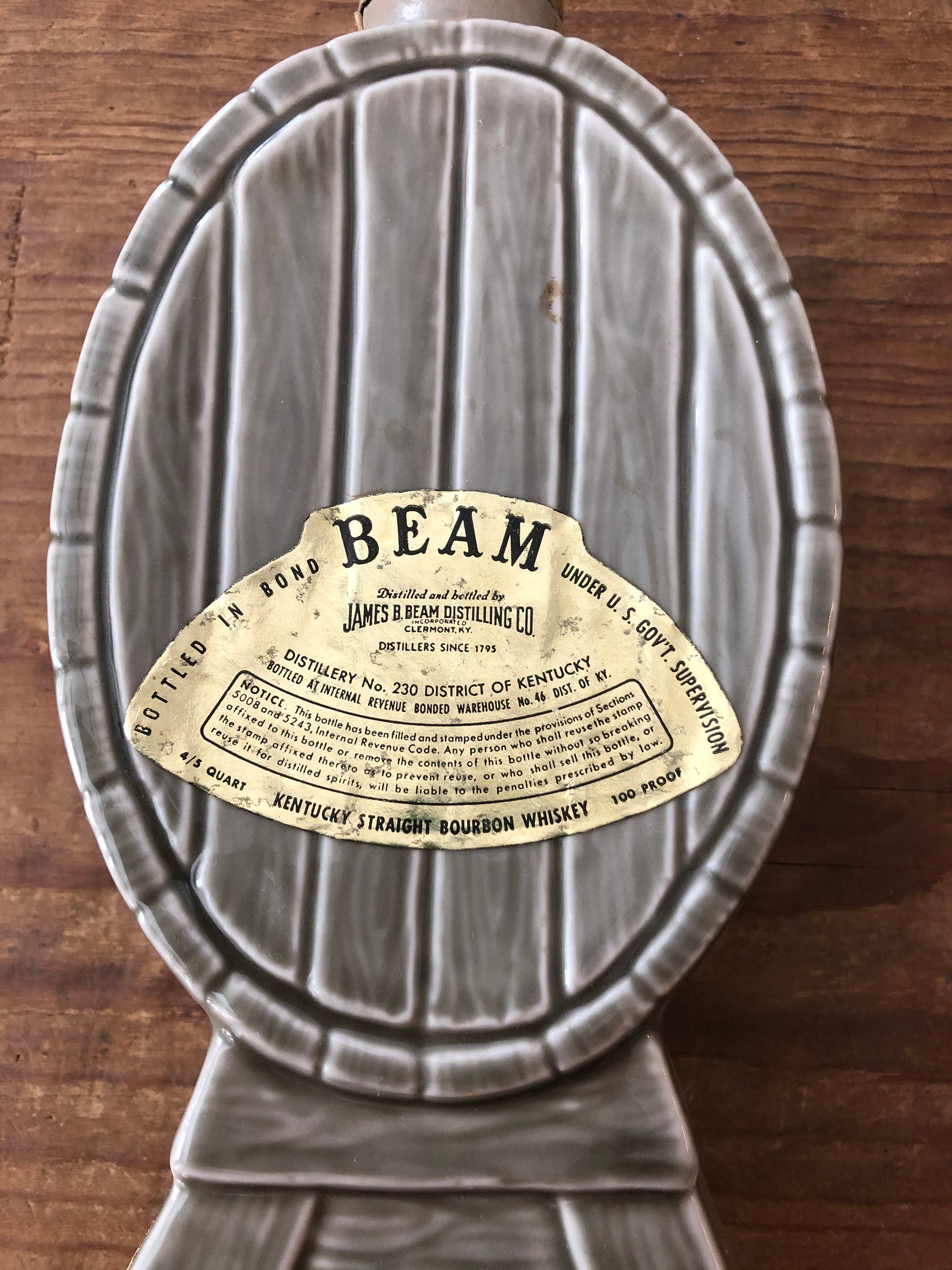 Rare antique Jim Beam Whiskey Bottle with original cork Etsy