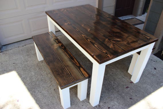 Rustic Harvest Dining Table Bench Set Etsy