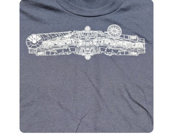 Star Fighters - YT-1300 lekki frachtowiec - Millennium Falcon - koszulka z okrągłym dekoltem