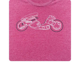 Anime- Koszulka z okrągłym dekoltem Shotaro Kaneda's Bike (Akira)