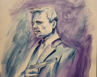 James Bond (Daniel Craig) Watercolor
