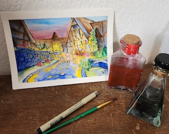 Whiterun at Dawn 9"x6"
