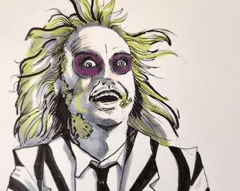 Beetlejuice Beetlejuice Beetlejuice! Dibujo con marcador Copic/tinta