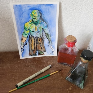 Orc Watercolor Painting 6&quot;x8&quot;
