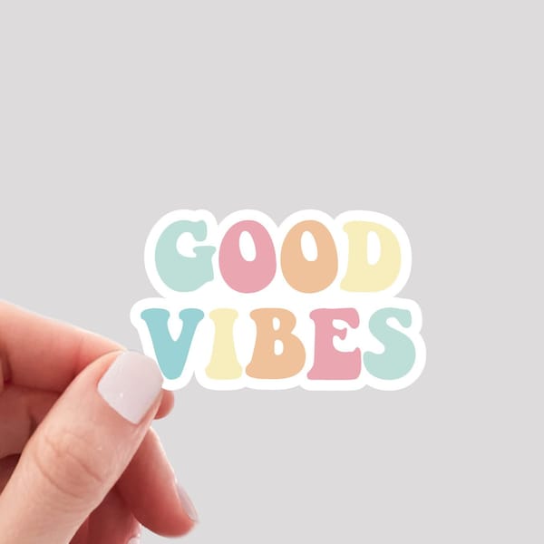 Good Vibes Sticker / Retro Good Vibes Sticker / Hippie Vibes Sticker / Pastel Good Vibes Sticker / Pastel Water Bottle Sticker