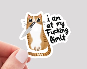 I'm At My Limit Sticker, Funny Cat Sticker, Funny Mental Health Sticker, Funny Snark Sticker