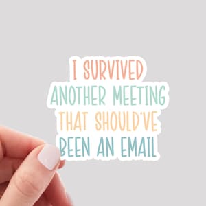 I Survived Another Meeting That Should've Been an Email Sticker / Funny Work from Home Sticker / Remote Work Sticker / I Hate Meetings