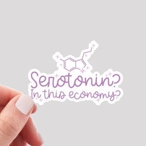 Serotonin in This Economy Sticker / Mental Health Sticker / Serotonin Sticker / Anxiety Sticker / Funny Anxiety Sticker