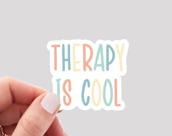 Therapy is Cool Sticker / Mental Health Sticker / End the Stigma Sticker / Let's Go to Therapy Sticker