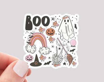 Halloween Boo Doodles Vinyl Sticker