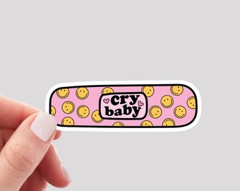 Cry Baby Sticker / Bandage Sticker / Dramatic Sticker / Sarcastic Sticker / Funny Water Bottle Sticker