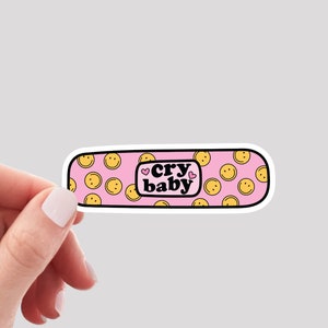 Cry Baby Sticker / Bandage Sticker / Dramatic Sticker / Sarcastic Sticker / Funny Water Bottle Sticker