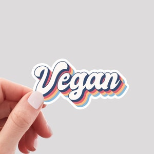 Vegan Sticker / Retro Vegan Sticker / Rainbow Vegan Sticker