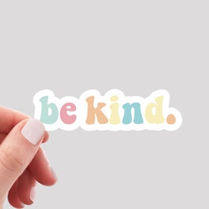 Be Kind Rainbow Sticker / Retro Be Kind Sticker / Be Kind Water Bottle Sticker / Motivational Sticker / Be Kind Vinyl Sticker