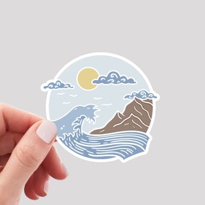 Ocean Sticker / Blue Ocean Sticker / Sea Sticker / Waterproof Ocean Sticker