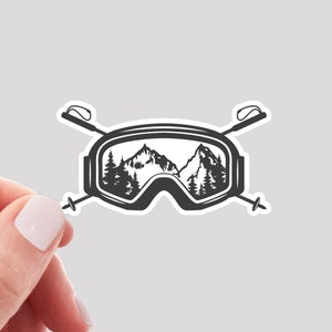 Ski Goggles Sticker, Skiing Sticker, Mini Skiing Sticker, Skiing Water Bottle Sticker