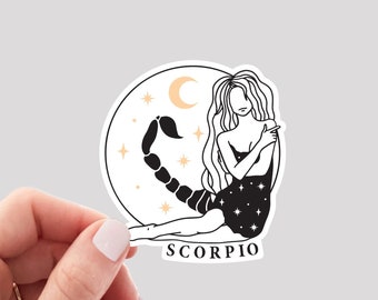 Scorpio Sticker / Scorpio Zodiac Sticker / Scorpio Girl Sticker / Scorpio Water Bottle Sticker / Scorpio Vinyl Sticker