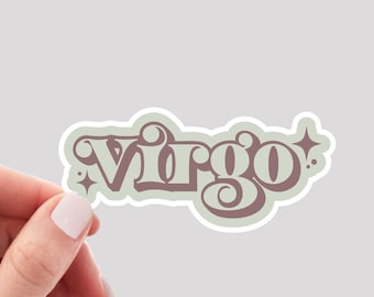 Virgo Sticker / Retro Virgo Zodiac Sticker / Virgo Girl Sticker / Virgo Water Bottle Sticker / Virgo Vinyl Sticker