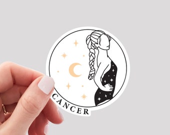 Cancer Sticker / Zodiac Cancer Sticker / Cancer Girl Sticker / Cancer Water Bottle Sticker / Cancer Vinyl Sticker