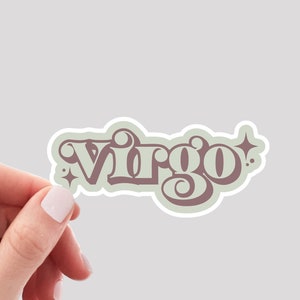 Virgo Sticker / Retro Virgo Zodiac Sticker / Virgo Girl Sticker / Virgo Water Bottle Sticker / Virgo Vinyl Sticker