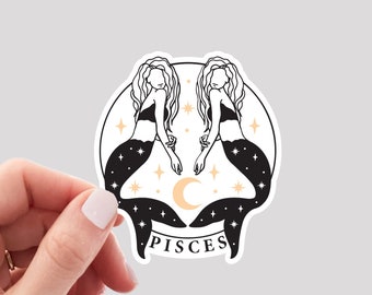 Pisces Sticker / Zodiac Pisces Sticker / Pisces Girl Sticker / Pisces Water Bottle Sticker / Pisces Vinyl Sticker