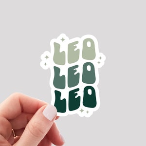 Sticker Lion / Sticker Lion zodiaque rétro / Sticker fille Lion / Sticker bouteille d'eau Lion / Sticker vinyle Lion