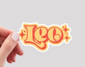 Leo Sticker / Retro Zodiac Leo Sticker / Leo Girl Sticker / Leo Water Bottle Sticker / Leo Vinyl Sticker