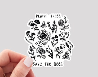Plant These Save the Bees Sticker / Save the Bees Sticker / Bee Sticker / Bees Water Bottle Sticker / Bees Laptop Sticker