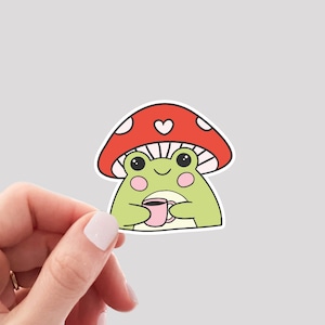Cottagecore Mushroom Frog Sticker