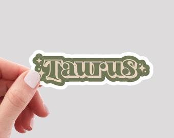 Taurus Sticker / Retro Taurus Zodiac Sticker / Taurus Girl Sticker / Taurus Water Bottle Sticker / Taurus Vinyl Sticker