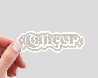 Cancer Sticker / Retro Zodiac Cancer Sticker / Cancer Girl Sticker / Cancer Water Bottle Sticker / Cancer Vinyl Sticker