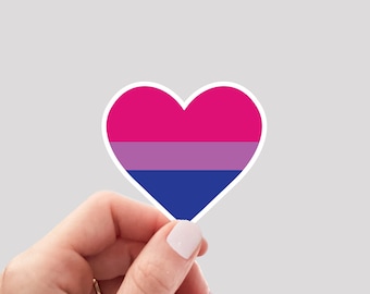 Bisexual Sticker / Bisexual Heart / Bisexual Flag Sticker / Bisexual Sticker / LGBTQA Sticker