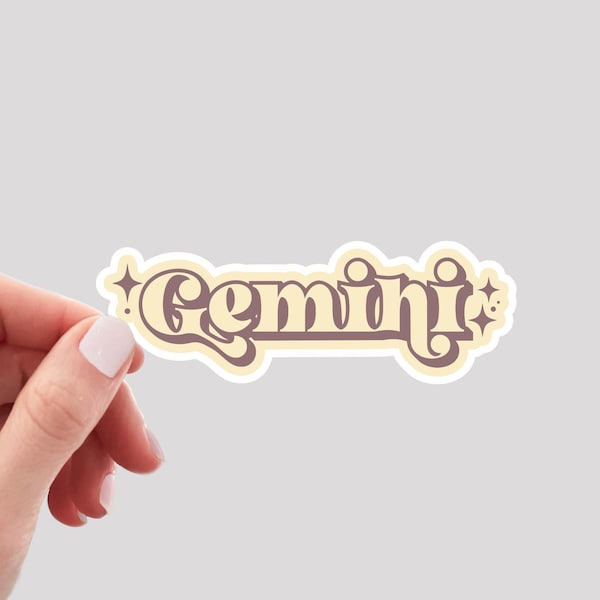 Gemini Sticker / Retro Zodiac Gemini Sticker / Gemini Girl Sticker / Gemini Water Bottle Sticker / Gemini Vinyl Sticker